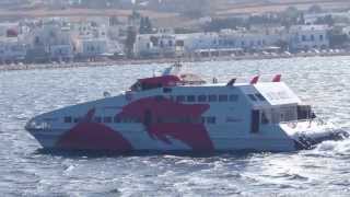 Superjet ferry arriving at Paros MVI 3346 [upl. by Anelra]