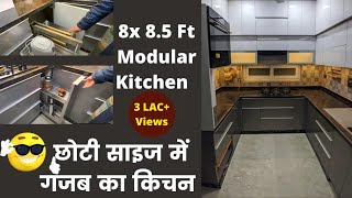 Indian Modular kitchen design with price I Magic Corner Innotech Lift Ups  Modern amp Stylish LookI [upl. by Annahsad311]