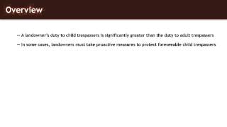 Torts lecture Duties of Landowners to Child Trespassers  quimbeecom [upl. by Patman]