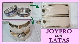 Cómo hacer un Joyero  Alhajero reciclando latas Ideas DIY para regalar [upl. by Aneehsar]