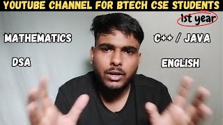 Best YouTube Channel FOR 1st YEAR STUDENTS  BTECH CSE 1st year  SRMU Lucknow  Priyanshu Raosahab [upl. by Anitap]