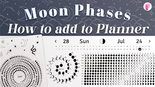 How to add Moon Phases into your Planners amp Calendars [upl. by Maisey]