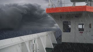 CARGO SHIP IN A BAD STORM Passengers Perspective  Cargo  Container Ship Travel [upl. by Leonid11]