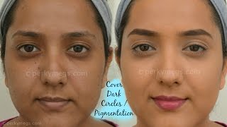 How to Cover Dark circles Acne and Pigmentation  For IndiantanoliveBrown skin tone  Perkymegs [upl. by Dahsraf185]