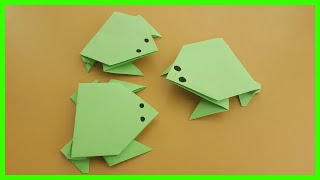 👉🏽Cómo hacer una 🐸 RANA 🐸 SALTARINA de papel FÁCIL ✅  Ranas de Origami [upl. by Wunder]