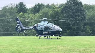 State Police helicopter landing at Quabbin Regional Middle High School [upl. by Morganne432]