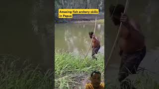 Amazing fish Archery skills in Papua fishing papua fish alampapua bigfish shorts archerfish [upl. by Schreibe]