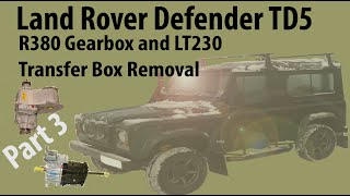 Land Rover Defender TD5 R380 Gearbox and LT230 TransferBox Removal Part 3 [upl. by Lexy9]