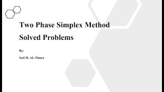 Two Phase Simplex  Solved Problems شرح [upl. by Cloutman782]