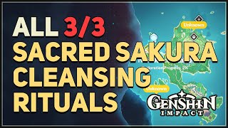 All 3 Sacred Sakura Cleansing Rituals Genshin Impact [upl. by Hakon324]