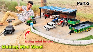 Mini shed making for Rc tractor using mini bricks 🧱 ll Part2 ll Aakash946 [upl. by Nivlek158]