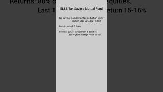 ELSS Tax Saving Mutual Funds [upl. by Atineb]