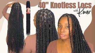 DISTRESSED FAUX LOCS ON 4C HAIR premade locs  LESS WRAPPING  Knotless Method [upl. by Remas782]