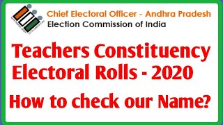 How to check our name in MLC Electoral Rolls Voter List 2020 [upl. by Seavey]