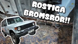 Hur du byter BROMSRÖR på en BIL  Projekt Pajero Turbodiesel [upl. by Lletnahs]