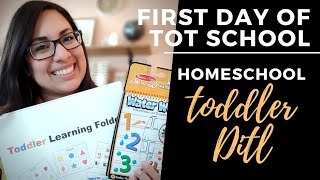 OUR FIRST DAY OF TOT SCHOOL What I use to homeschool my 2 year old [upl. by Helali]