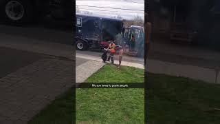 Kid just scarred the trash guy for life [upl. by Brunhild]