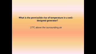 What is the permissible rise of temperature in a well designed generator [upl. by Swan162]