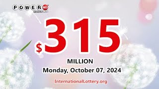 Result of Powerball lottery on October 05 2024  Jackpot rises to 315000000 [upl. by Iong298]