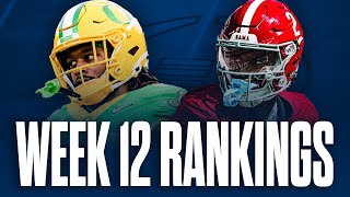 CFB Week 12 Rankings Picks and Predictions  Notre Dame vs UVA Preview [upl. by Ennaxxor]