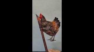 Use one pen and two colors to easily draw a big rooster [upl. by Doug]