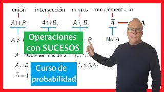 Operaciones con sucesos curso de probabilidad [upl. by Lleuqar922]