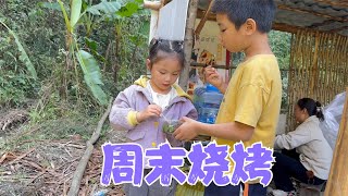 阿恋带婉儿去雨哥基地搞烧烤，孩子们一起喂鸡，体验一把田园乐趣 [upl. by Hasan893]