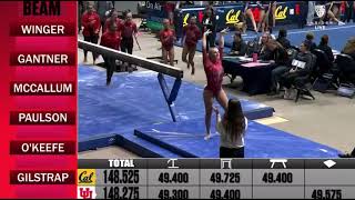 Camie Winger CareerHigh 985 Beam Utah vs Cal 3224 [upl. by Almeta462]