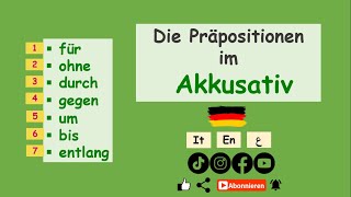 7 Präpositionen im Akkusativ Deutsch lernen mit Beispielen einfach erklärt [upl. by Aihsiym]