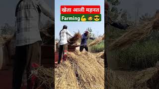 खेता आली महनत। 💪🧔😎Farming 💪trending farming shorts viralvideo video subscribe [upl. by Niras]