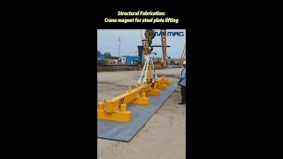 Structural Fabrication crane magnet for steel plate lifting [upl. by Udale231]