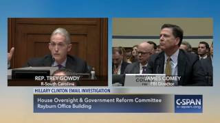 Rep Trey Gowdy RSC questions FBI Director Comey on Hillary Clinton Email Investigation CSPAN [upl. by Hsetih]