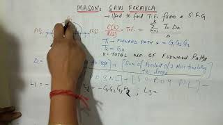 Masons Gain Formula  to calculate transfer function from signal flow graph Control System [upl. by Adaha513]