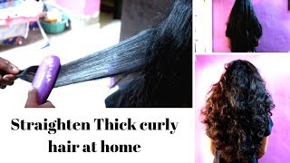 Straight Thick Curly hair using Philips hair straightener Hp 831800  kerashine [upl. by Sissie]