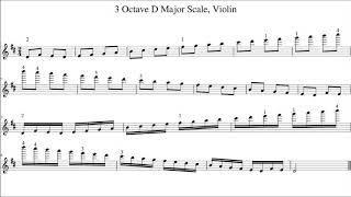 3 Octave D Major Scale Violin [upl. by Nomead]