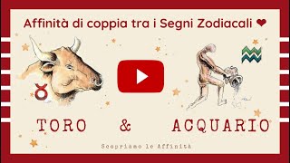 💕 Affinità di Coppia tra i Segni Zodiacali  ♉ Toro amp ♒ Acquario [upl. by Ebarta]