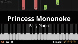 Princess Mononoke Joe Hisaishi  Easy piano tutorial for beginners [upl. by Latrell660]