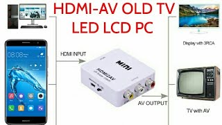 HDMI AV How To Connect Smartphone To OLD TV LED TV HDTV [upl. by Mcguire]