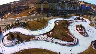 Maple Grove Central Park Outdoor Ice Skating Loop filmed by a drone [upl. by Anilag]