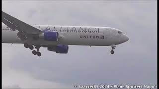 United Airlines Star Alliance Livery Boeing 767300ER  Landing  Naples Capodichino Airport [upl. by Athene]