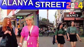 Alanya street walking tour 2024  Alanya Antalya turkey holiday turkey travel 4k [upl. by Ycart140]