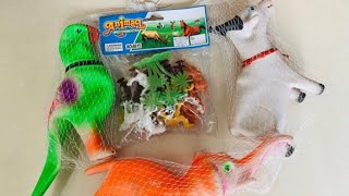 Plastic animals Unboxing order Flipkart  animals collection CatDog ElephantTigerHorse [upl. by Arihday]