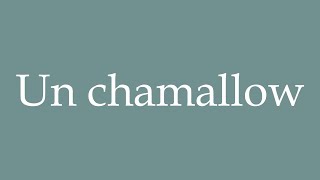 How to Pronounce Un chamallow A marshmallow Correctly in French [upl. by Michella95]