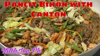 PANCIT BIHON WITH CANTON RECIPE  KitchJen Ph [upl. by Caty]