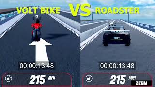 Volt Bike VS Roadster Speed Test Roblox Jailbreak [upl. by Anez]