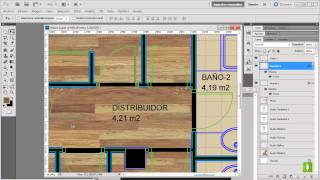 Utilizar AutoCAD y Photoshop para crear folleto comercial 610  Crear huecos y carpintería [upl. by Ada256]