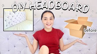 DIY Headboard from Cardboard Box AMAZING 💯  Philippines [upl. by Anem]