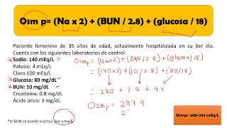 Cálculo de osmolaridad plasmática [upl. by Ecneitap959]