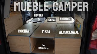 MUEBLE CAMPER  Como viajamos en nuestra mini furgo Camper  Berlingo Partner [upl. by Libbna570]