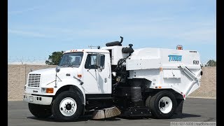 1998 International 4700 Tymco 600 Air Street Sweeper [upl. by Arodnap96]